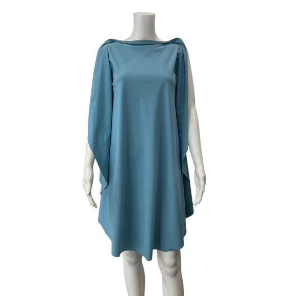 Maria Pinto 2023S Blue Boat Neck Hot Time In The City Drape Mini Dress size XS - Picture 1 of 7